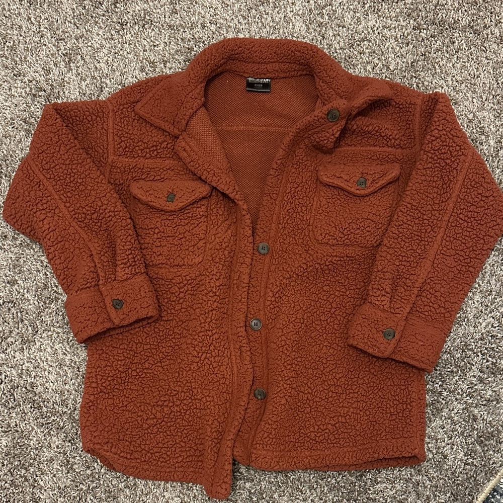 32 Degrees Rust Sherpa-Lined Pullover